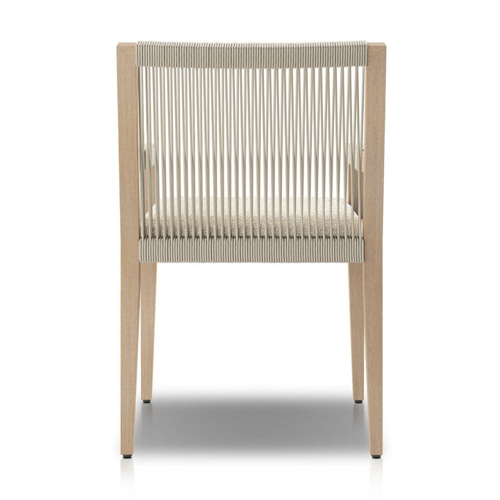 Everly Outdoor Dining Armchair, Washed Brown - FIQA Boucle Cream