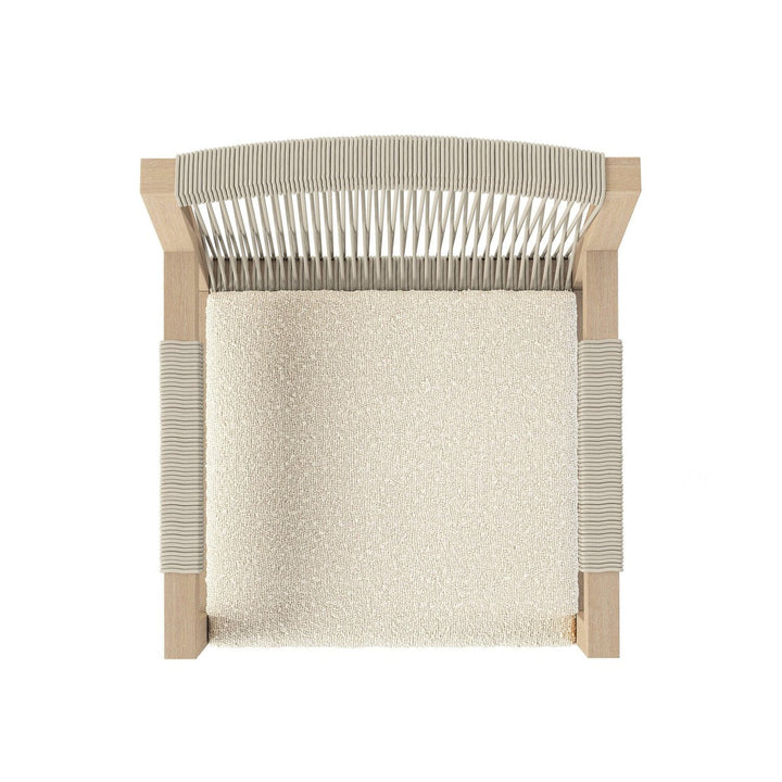 Everly Outdoor Dining Armchair, Washed Brown - FIQA Boucle Cream