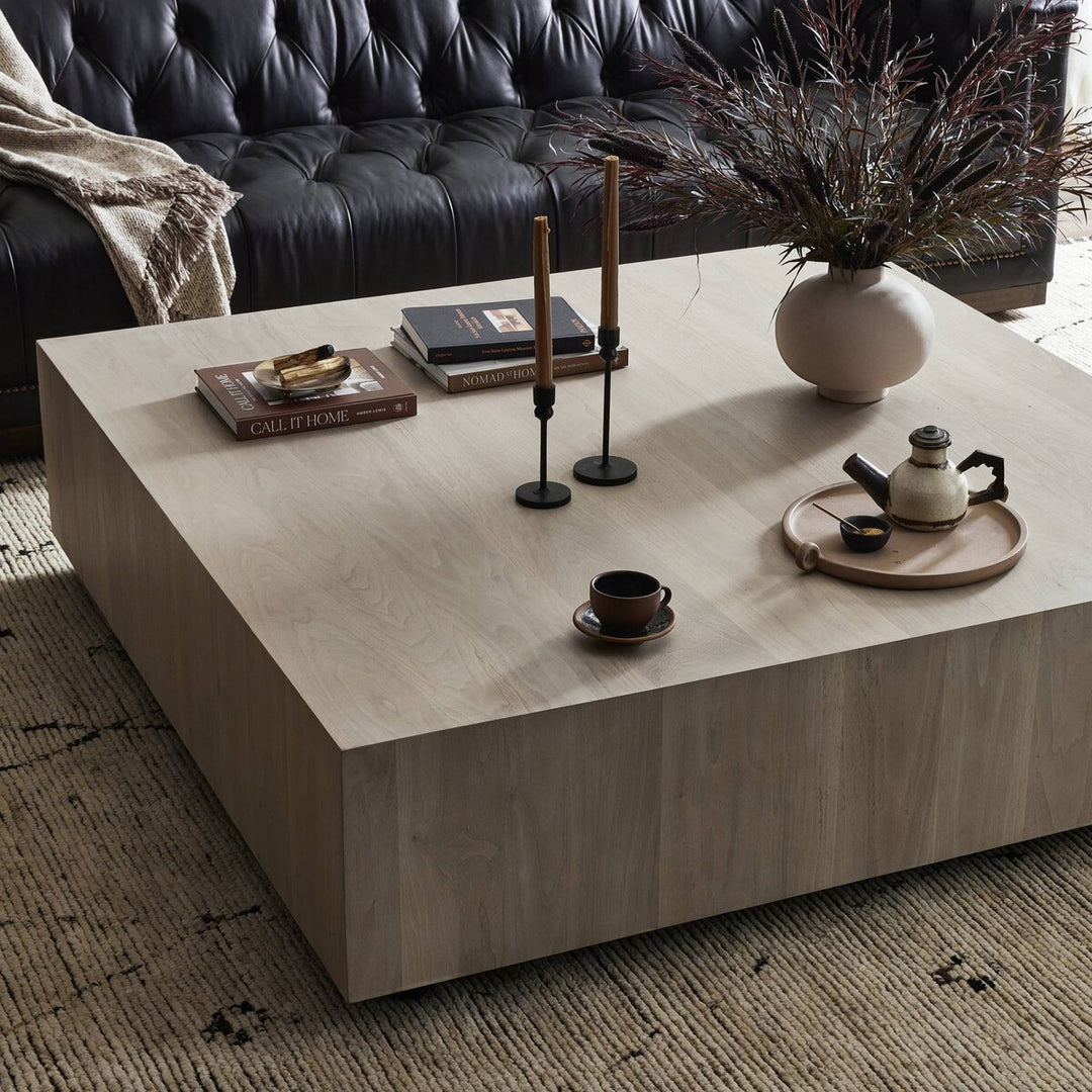 Easton Large Square Coffee Table - Ashen Walnut