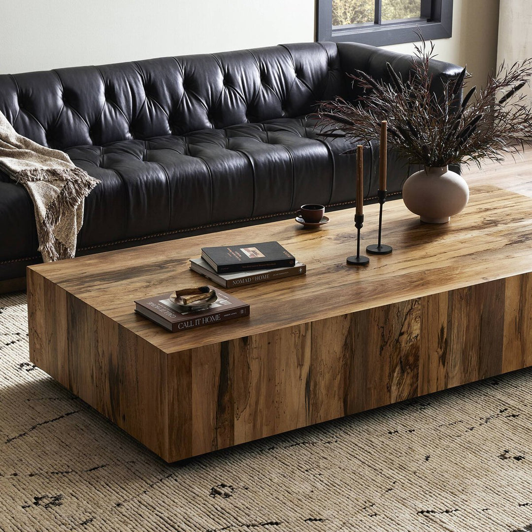 Easton Large Rectangular Coffee Table - Spalted Primavera