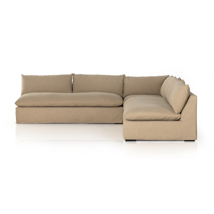 Emerson Slipcover 3-Piece Sectional - Antwerp Taupe - 114"