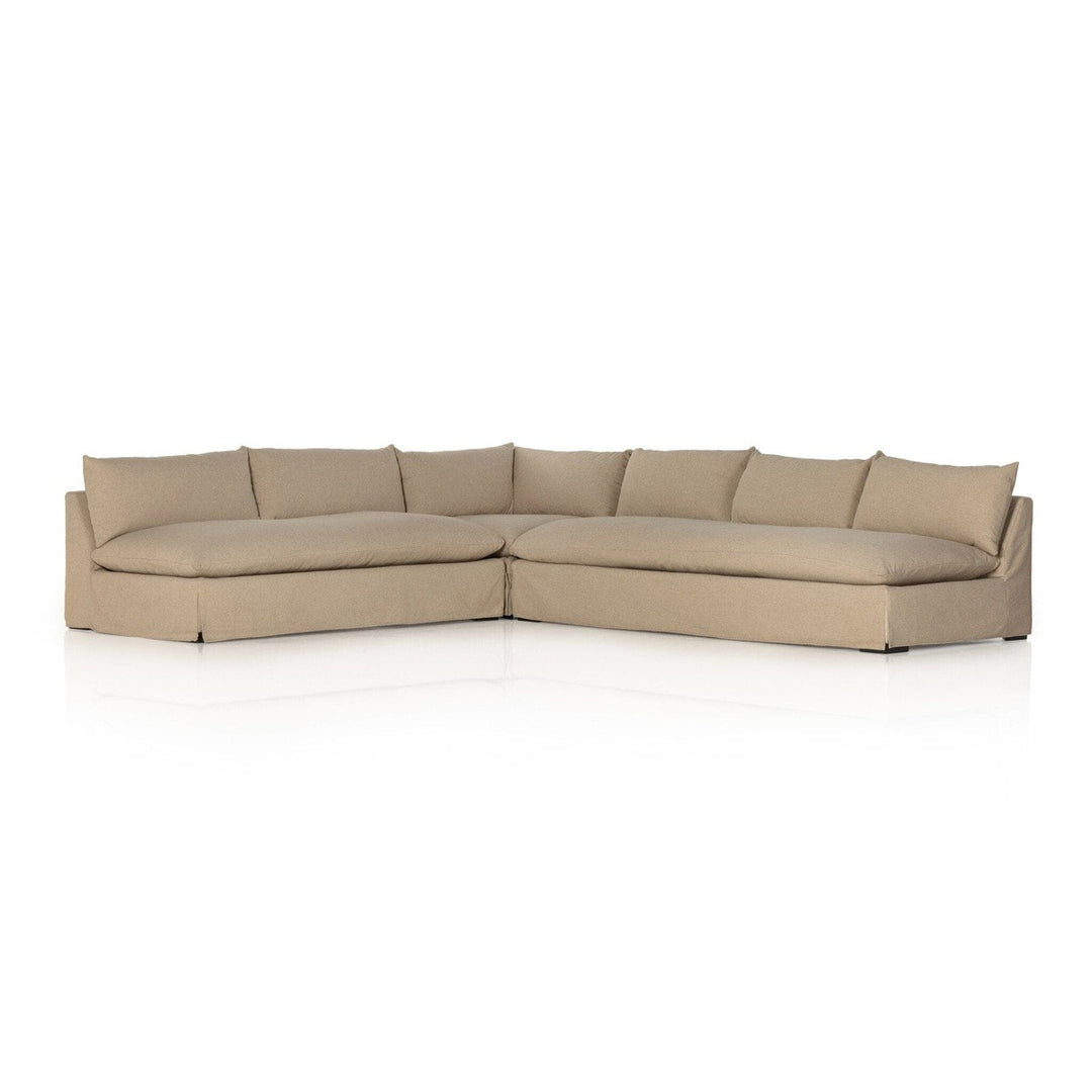 Emerson Slipcover 3-Piece Sectional - Antwerp Taupe - 114"