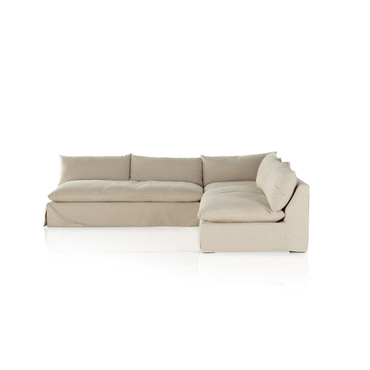 Emerson Slipcover 3-Piece Sectional - Antwerp Natural - 114"