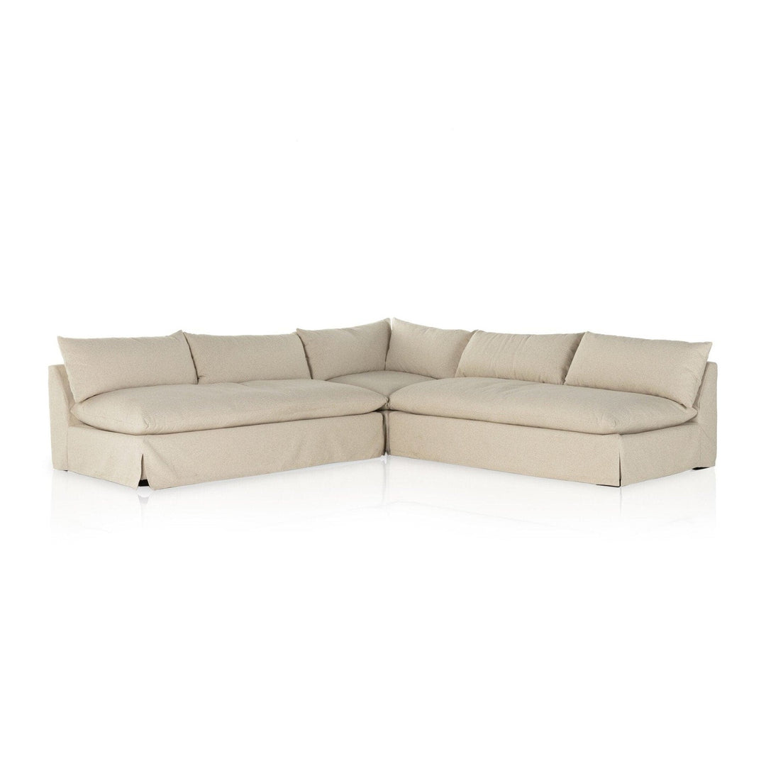 Emerson Slipcover 3-Piece Sectional - Antwerp Natural - 114"