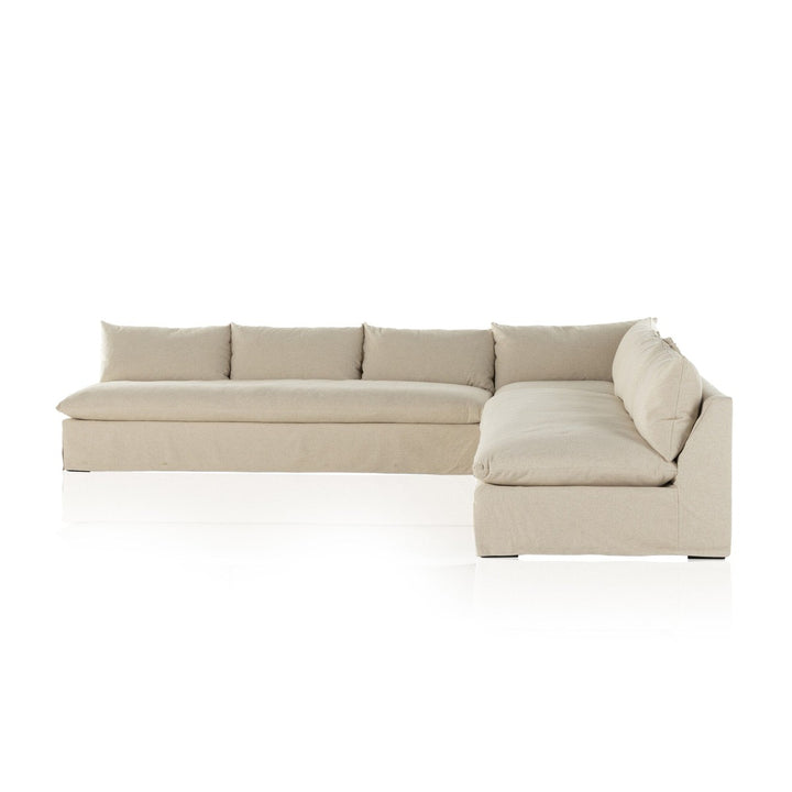 Emerson Slipcover 3-Piece Sectional - Antwerp Natural - 134"