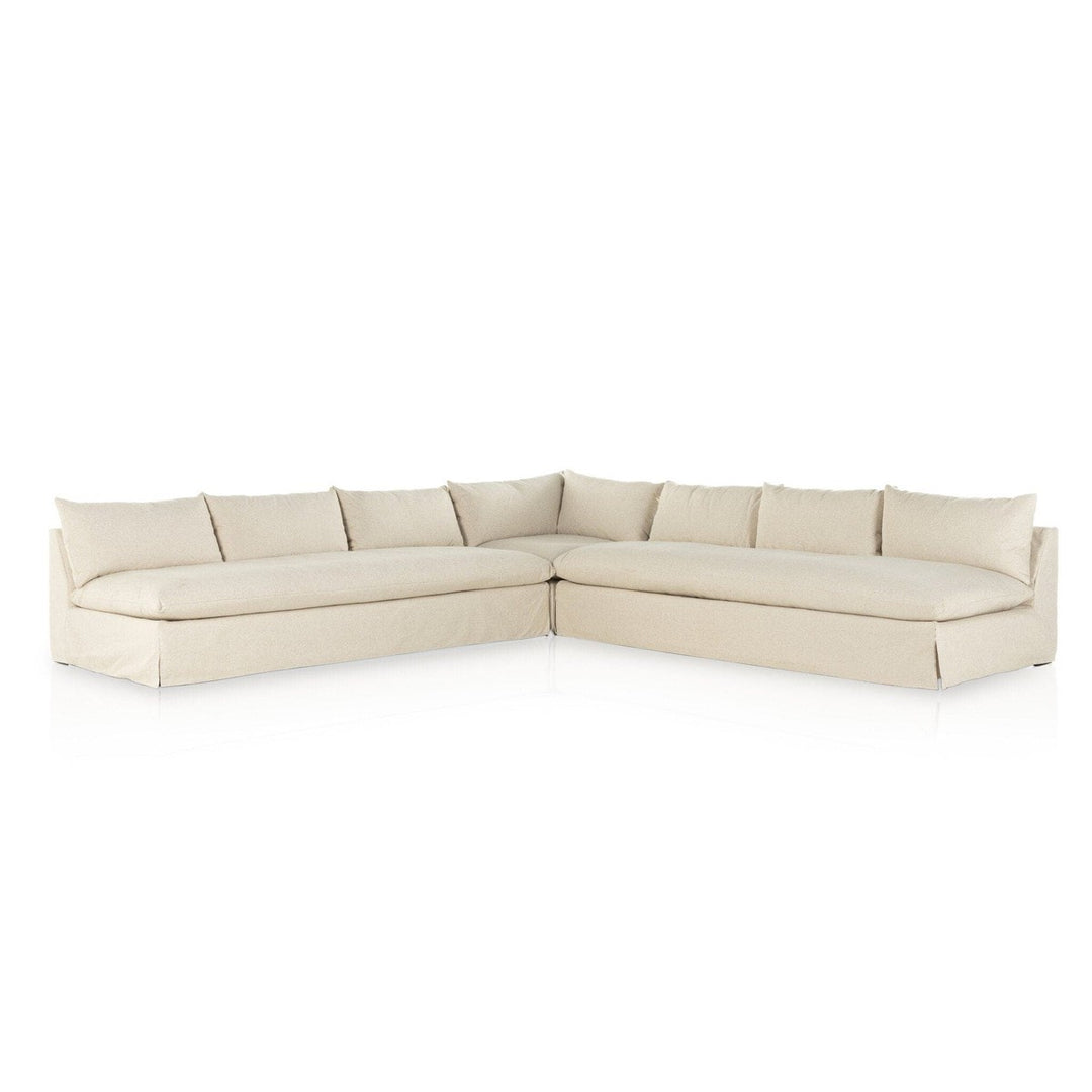 Emerson Slipcover 3-Piece Sectional - Antwerp Natural - 134"