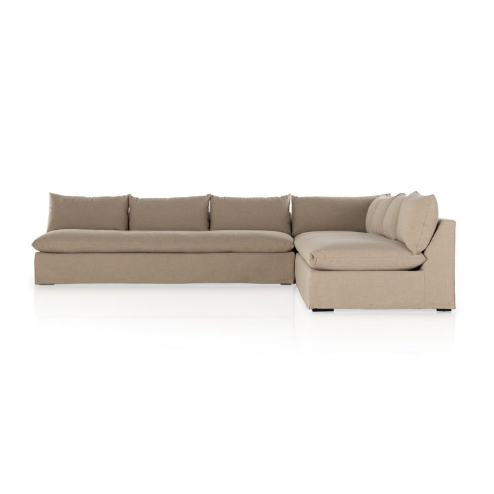 Cole Slipcover 3-Piece Sectional - 134" - Antwerp Taupe