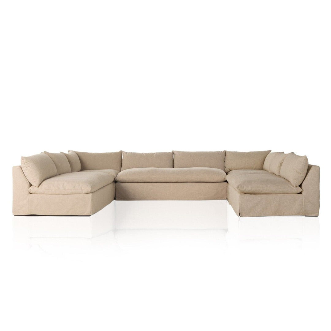 Emerson Slipcover 5-Piece Sectional - Antwerp Taupe - 154"