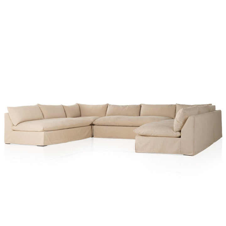 Emerson Slipcover 5-Piece Sectional - Antwerp Taupe - 154"