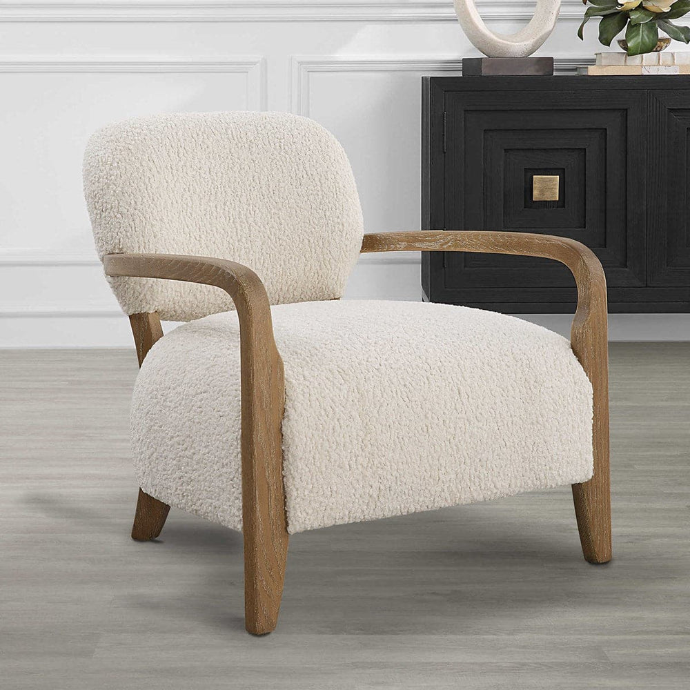 Telluride Natural Shearling Accent Chair-Uttermost-UTTM-23772-Lounge Chairs-2-France and Son
