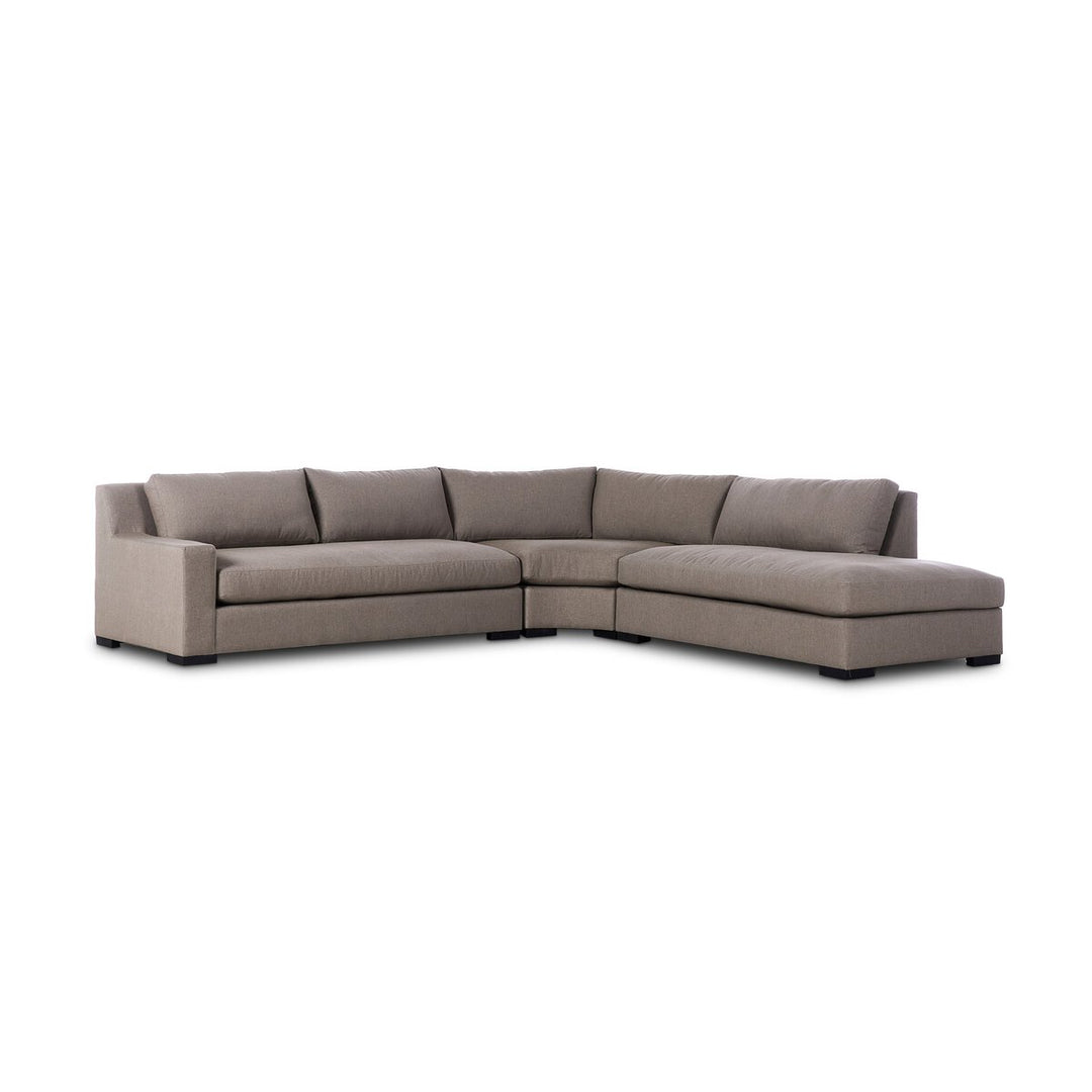 Bennett 3-Piece Sectional - Right Facing Bumper Chaise - Vesuvio Cafe