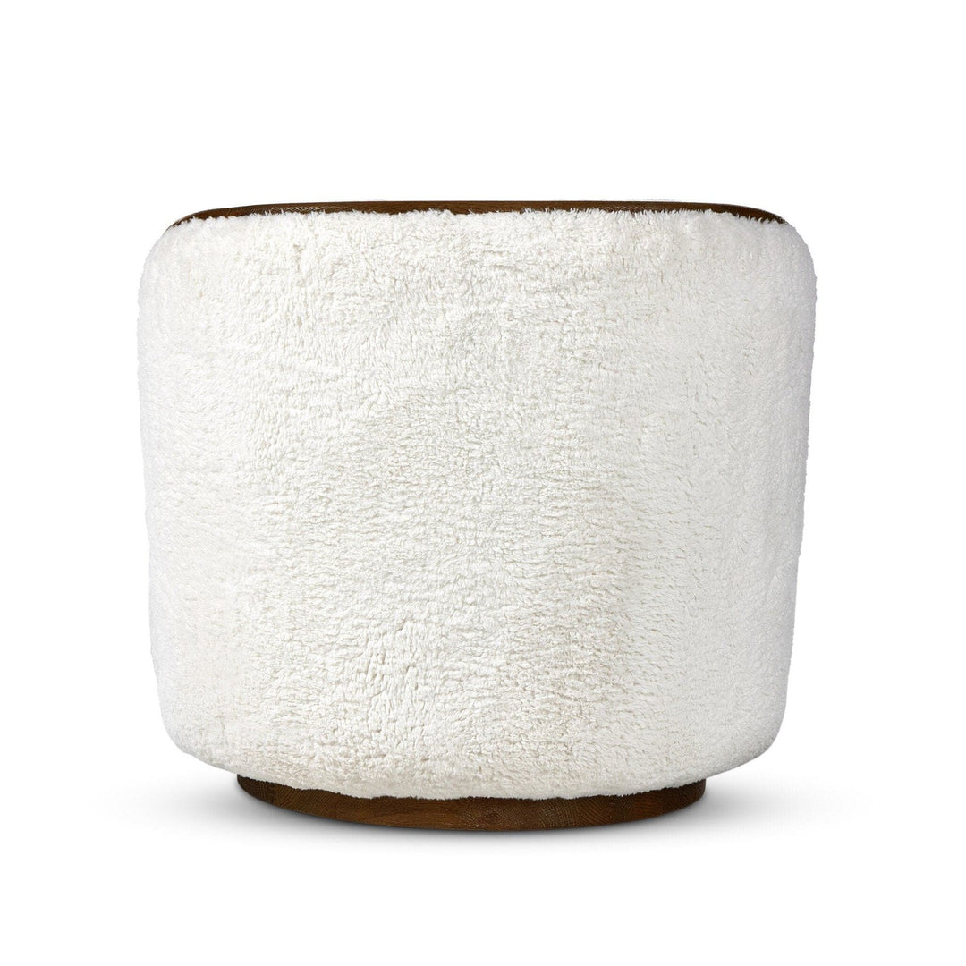 Emerson Swivel Chair - Ivory Angora