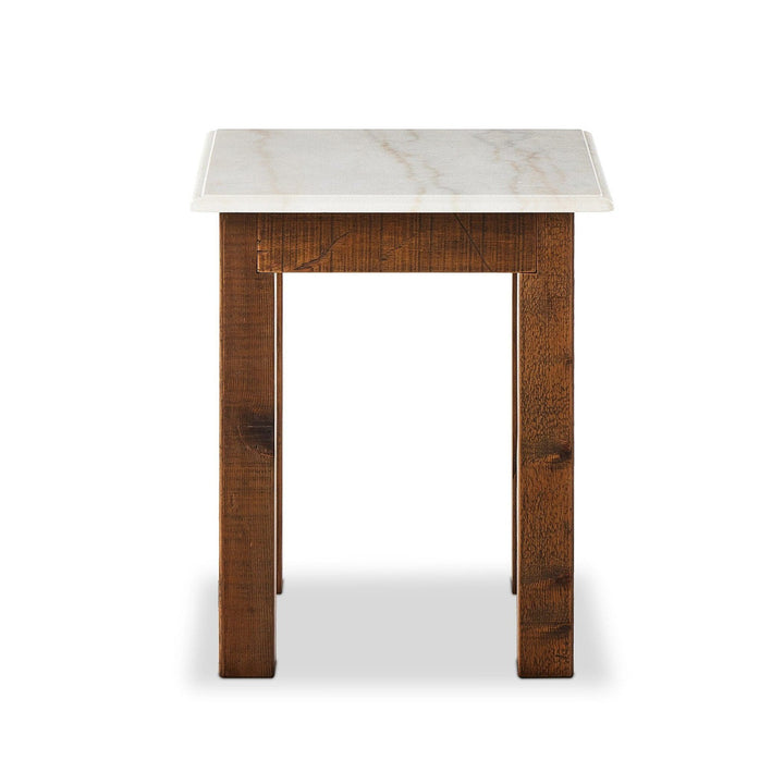 Mia End Table - Honed White Marble