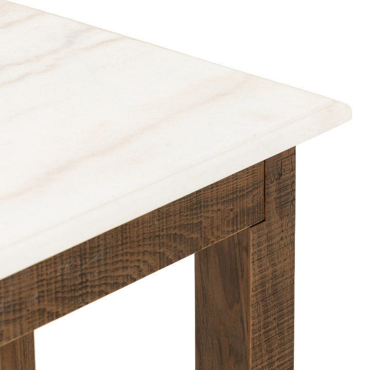 Mia End Table - Honed White Marble