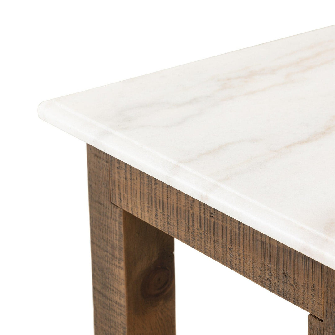 Mia End Table - Honed White Marble