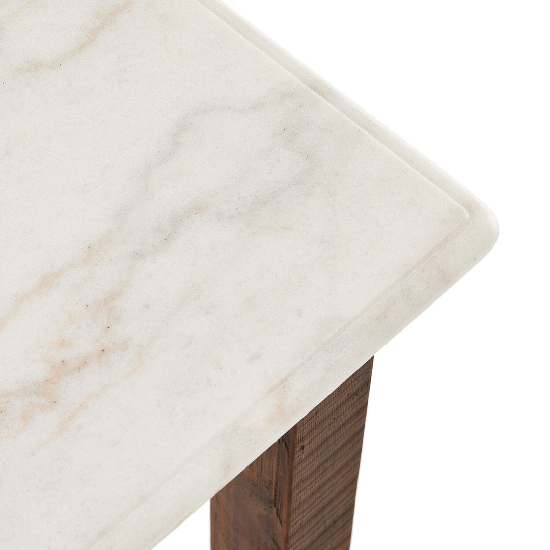 Mia End Table - Honed White Marble