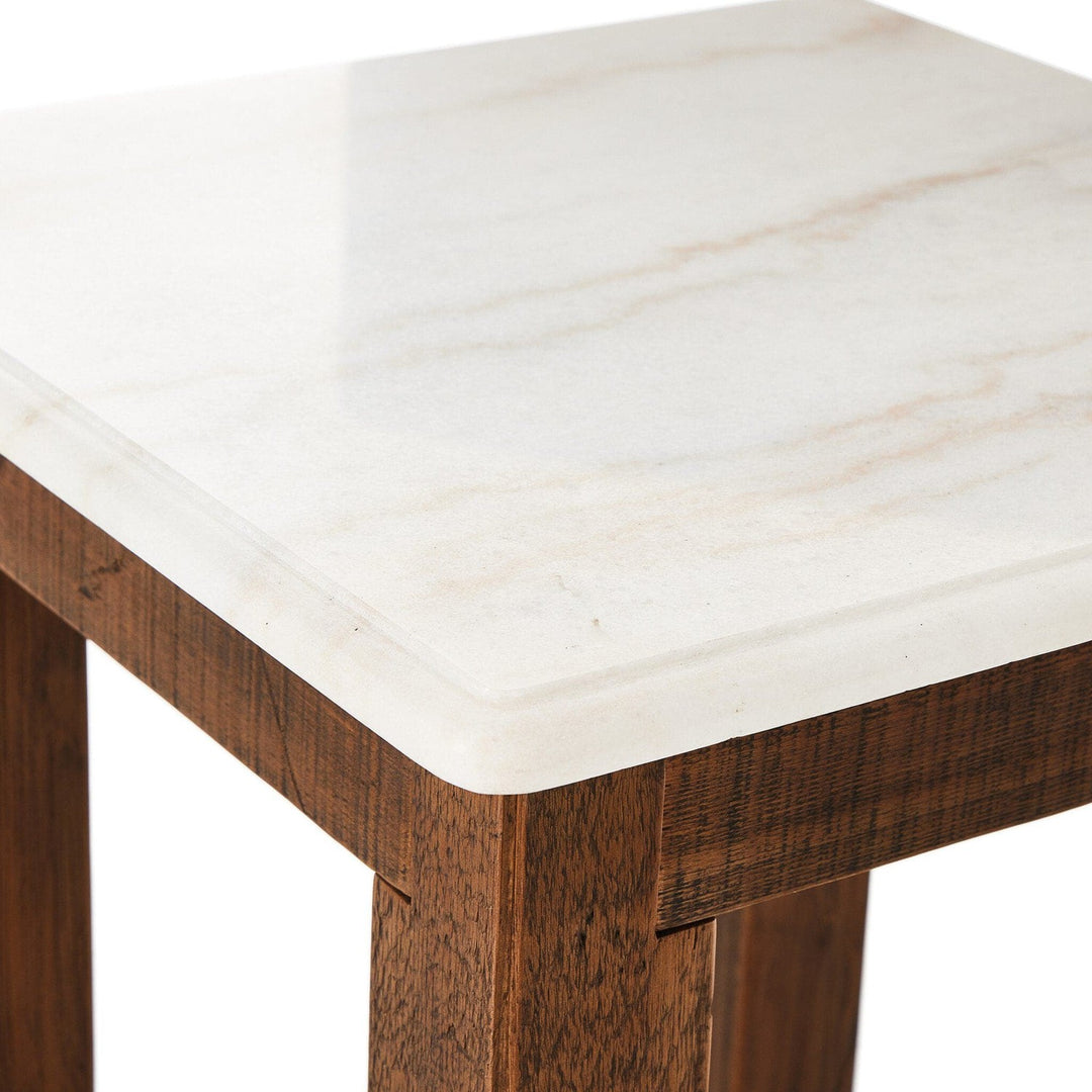 Mia End Table - Honed White Marble