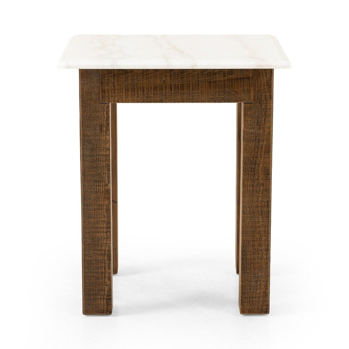 Mia End Table - Honed White Marble