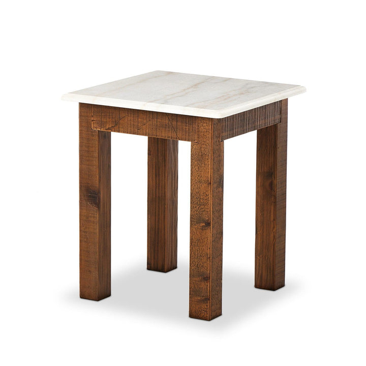 Mia End Table - Honed White Marble