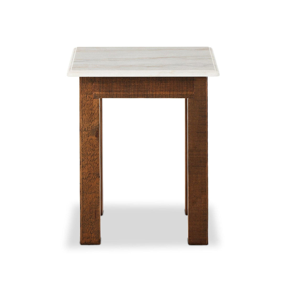 Mia End Table - Honed White Marble