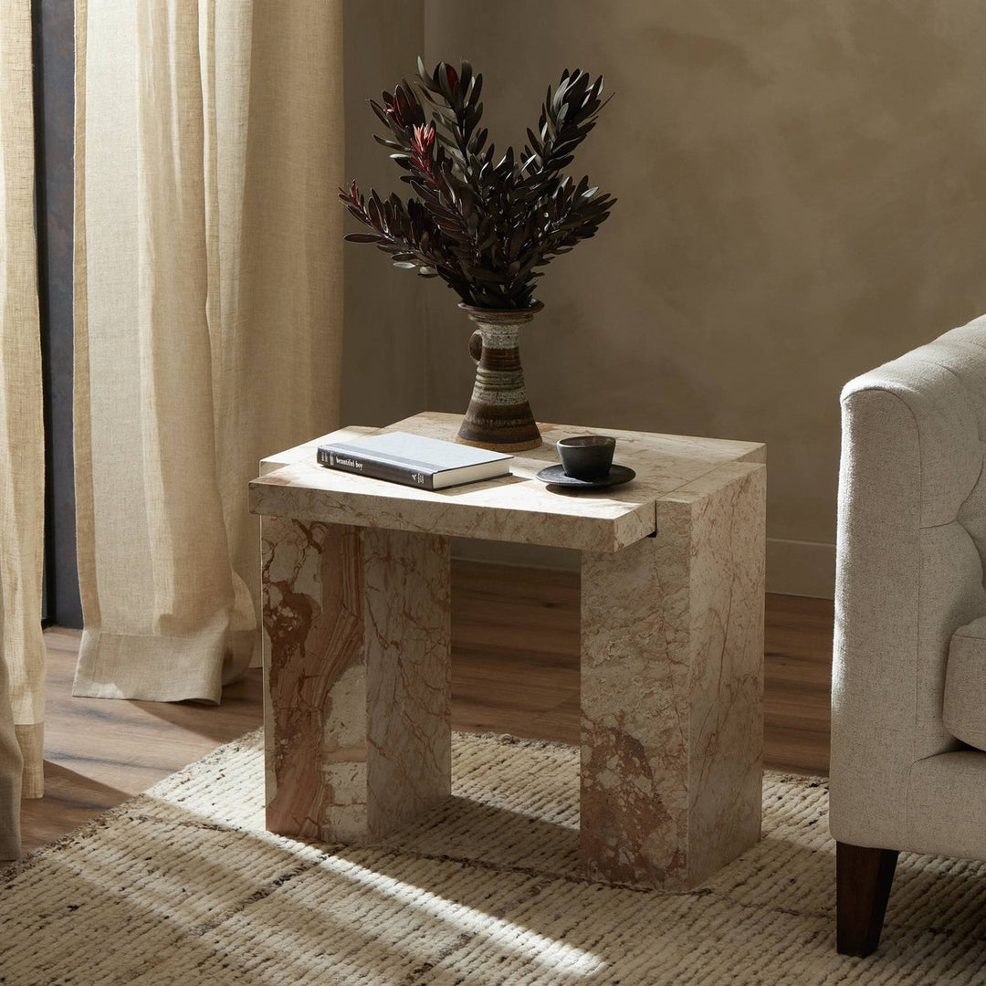 Adrian End Table - Desert Taupe Marble