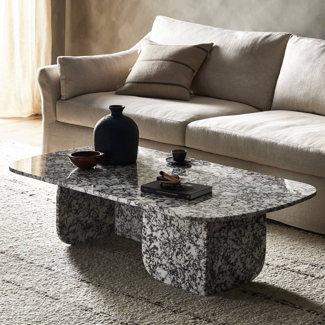 Lincoln Rectangle Coffee Table - Speckled Black Marble