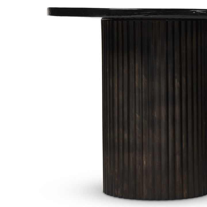 Lucas End Table - Smoked Black Cast Glass