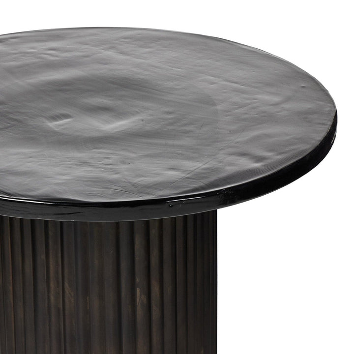 Lucas End Table - Smoked Black Cast Glass