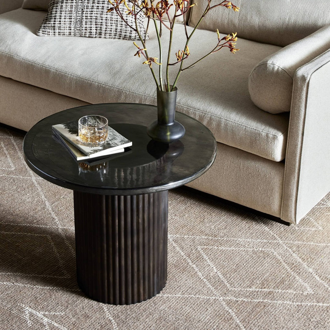 Lucas End Table - Smoked Black Cast Glass