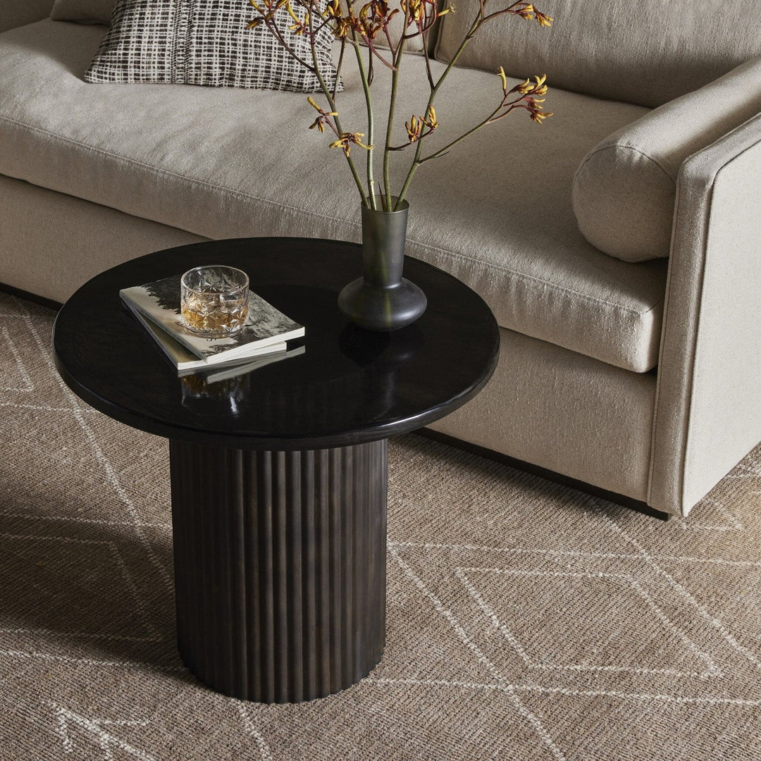 Lucas End Table - Smoked Black Cast Glass