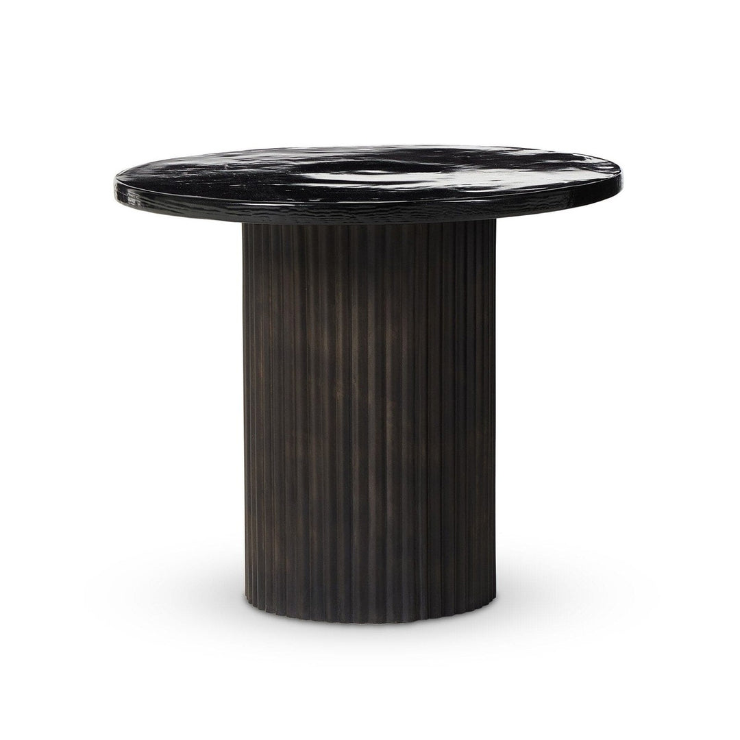 Lucas End Table - Smoked Black Cast Glass