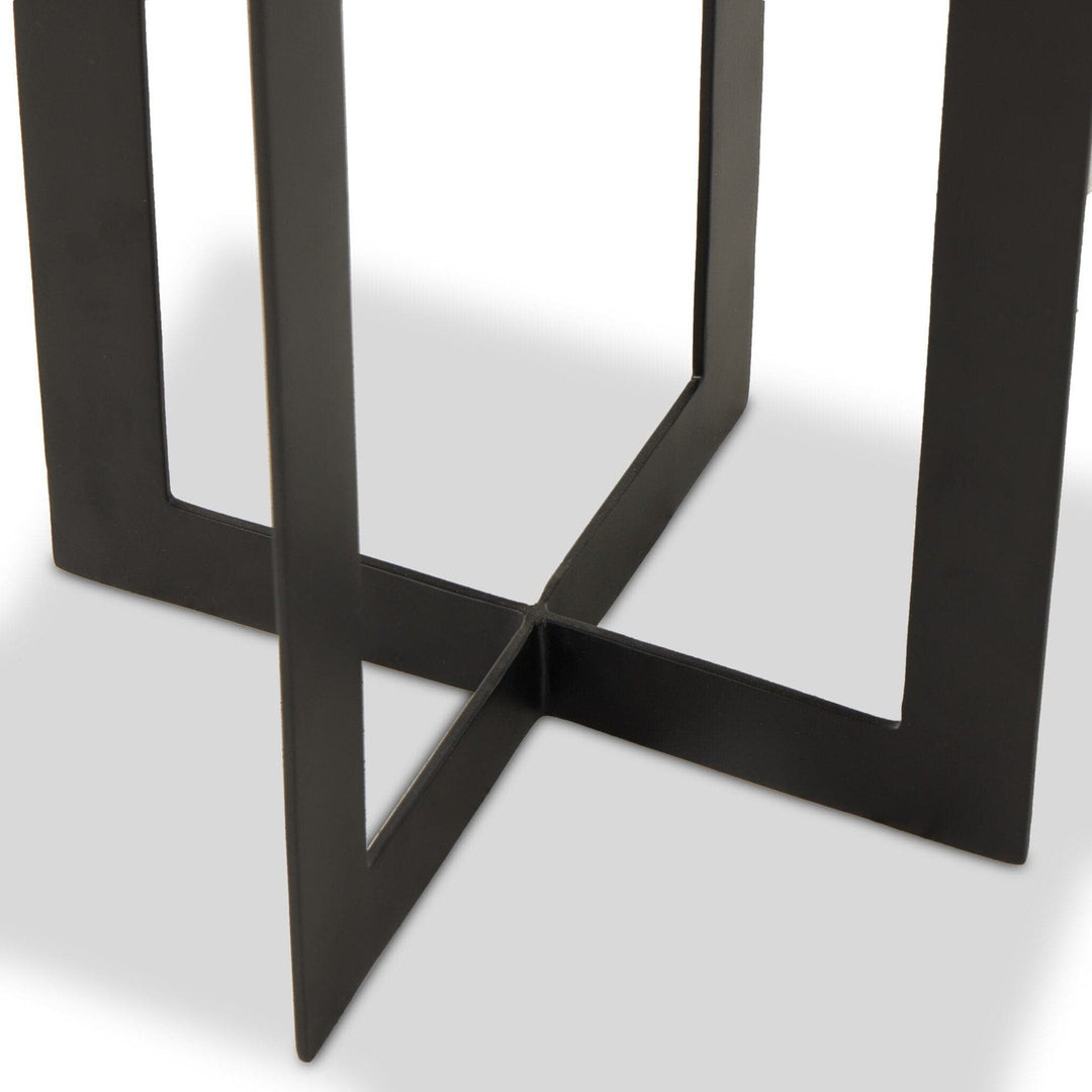 Harper End Table - Amber Cast Glass