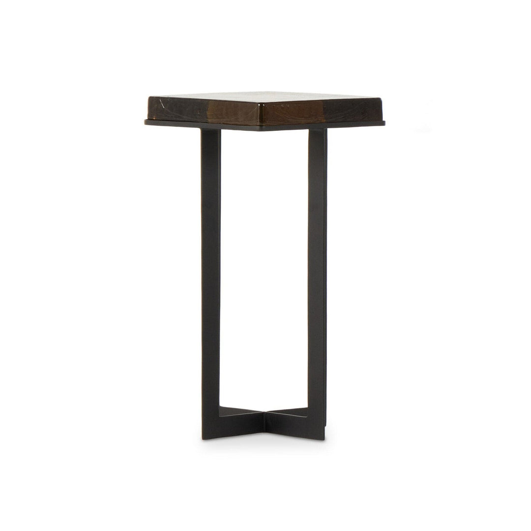 Harper End Table - Amber Cast Glass