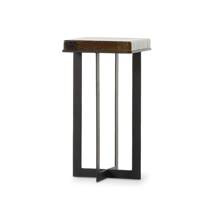 Harper End Table - Amber Cast Glass