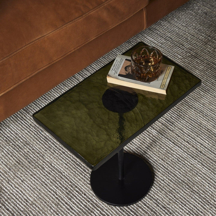 Elliott End Table - Moss Cast Glass