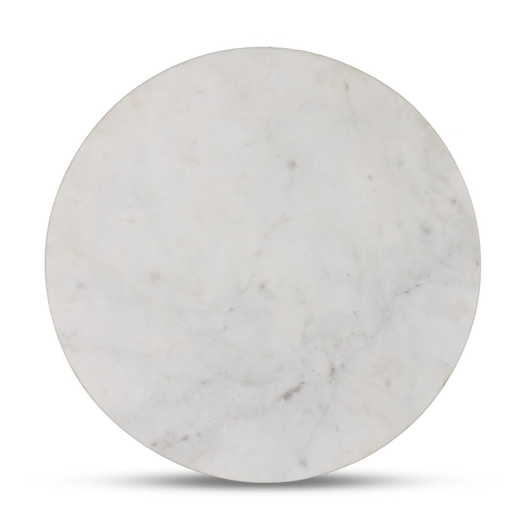 Wolf End Table - Polished White Marble