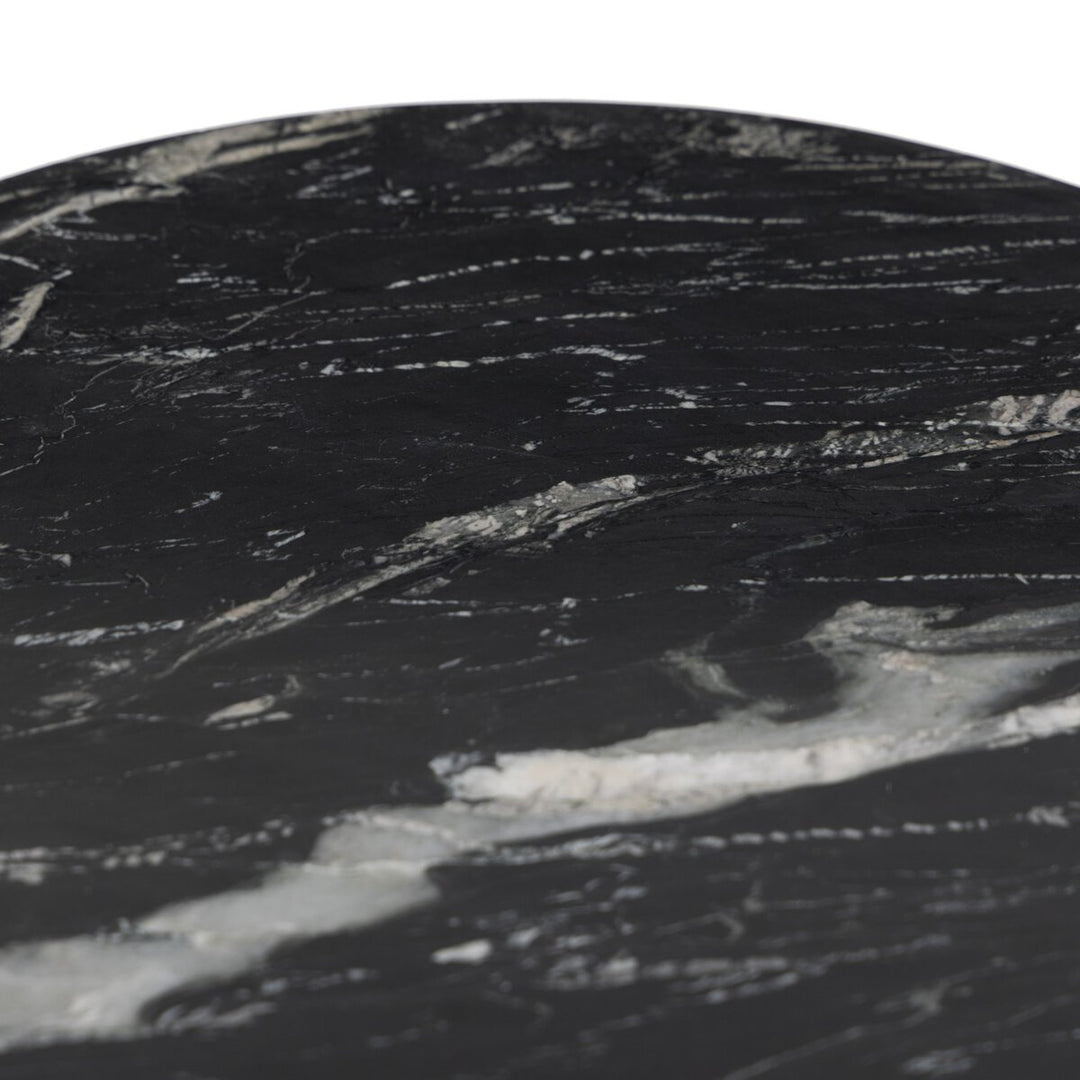 Wolf End Table - Polished Black Marble