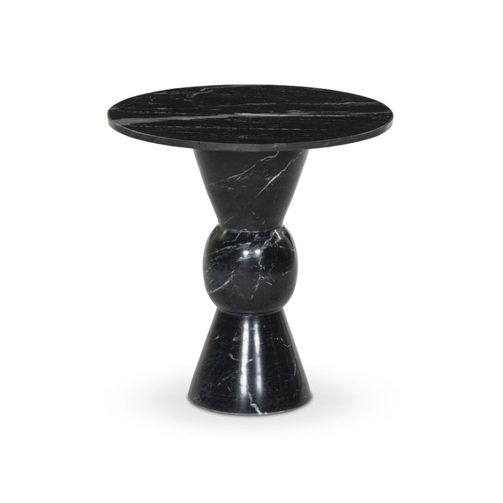 Wolf End Table - Polished Black Marble