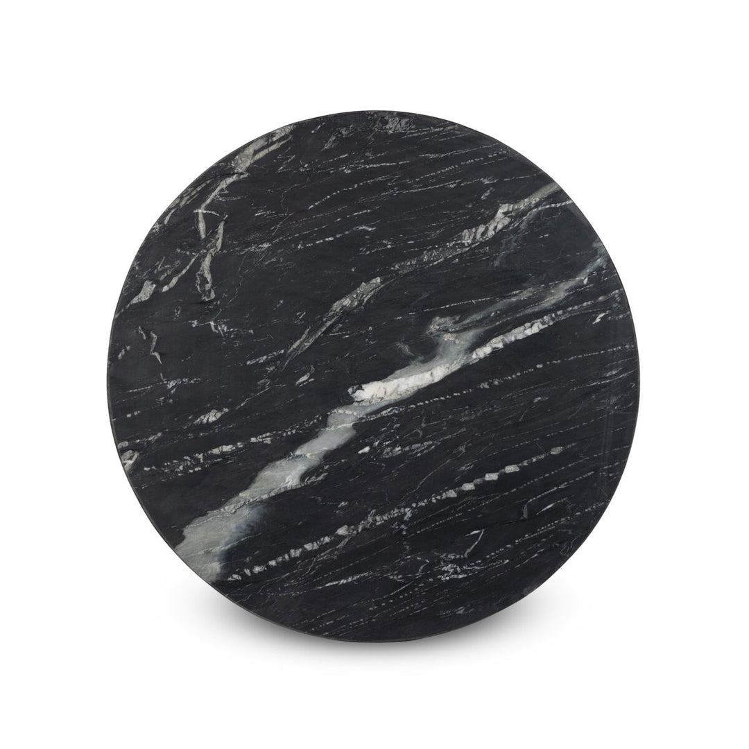 Wolf End Table - Polished Black Marble