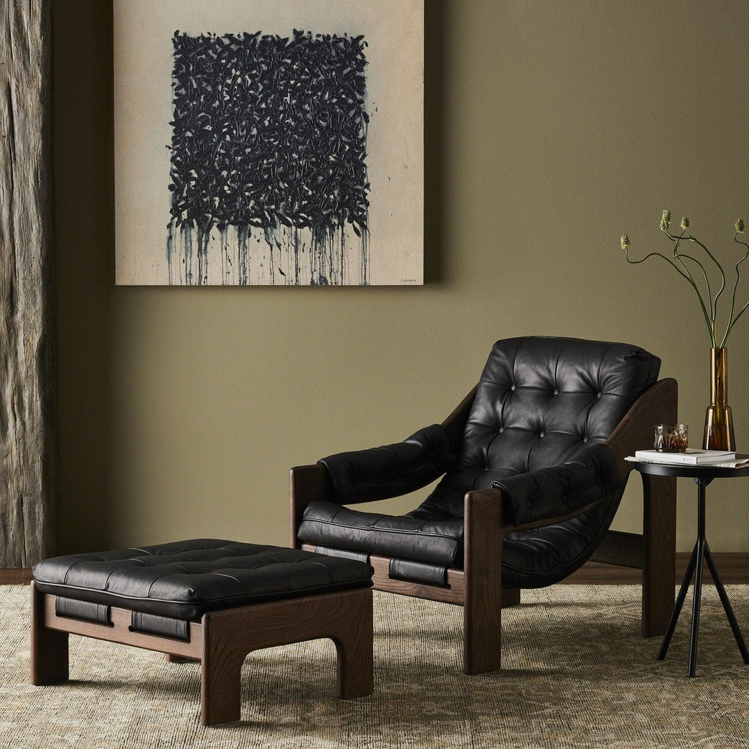 Langston Chair With Ottoman - Heirloom Black