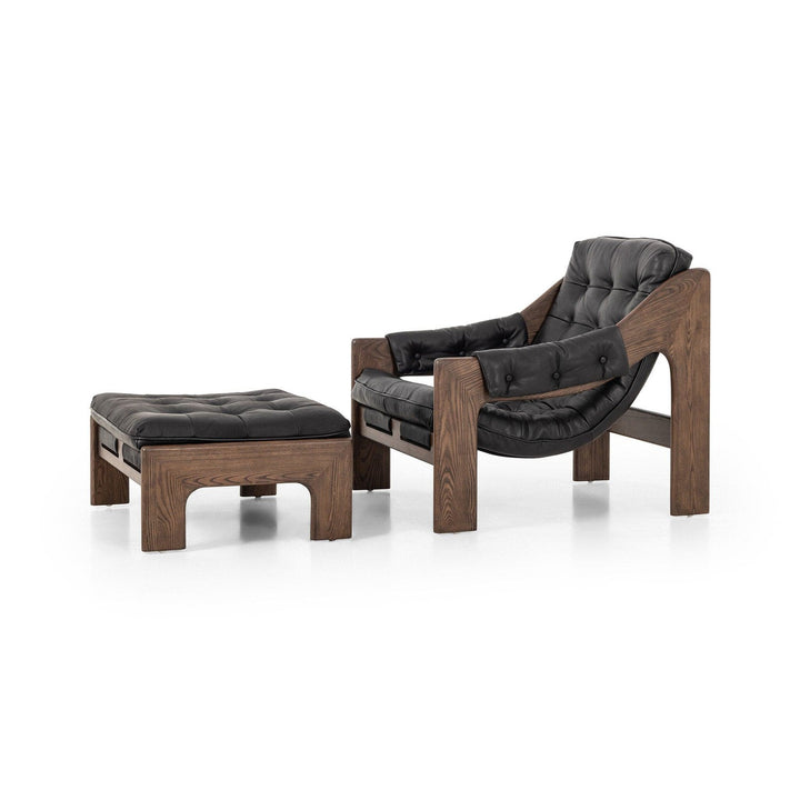 Langston Chair With Ottoman - Heirloom Black