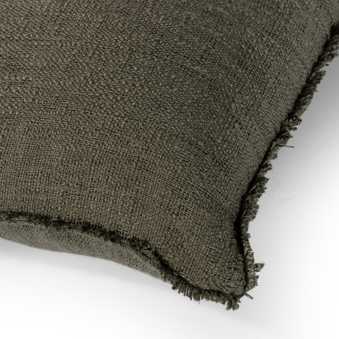 Sharp Outdoor Pillow - Textured Olive - 20"X20" - Cover + Insert