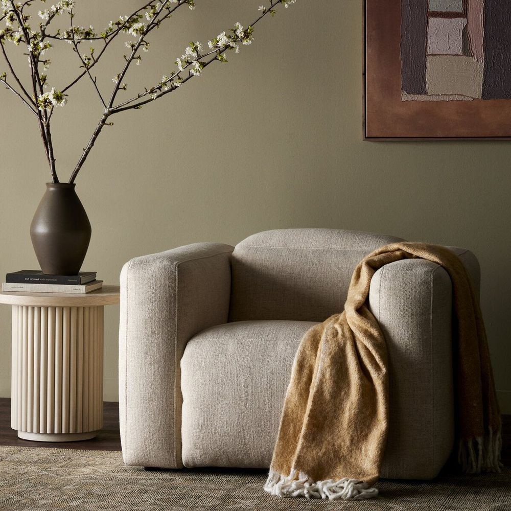 Lounge Chairs: Recliners Fauna Power Recliner Accent Chair - Antigo Natural