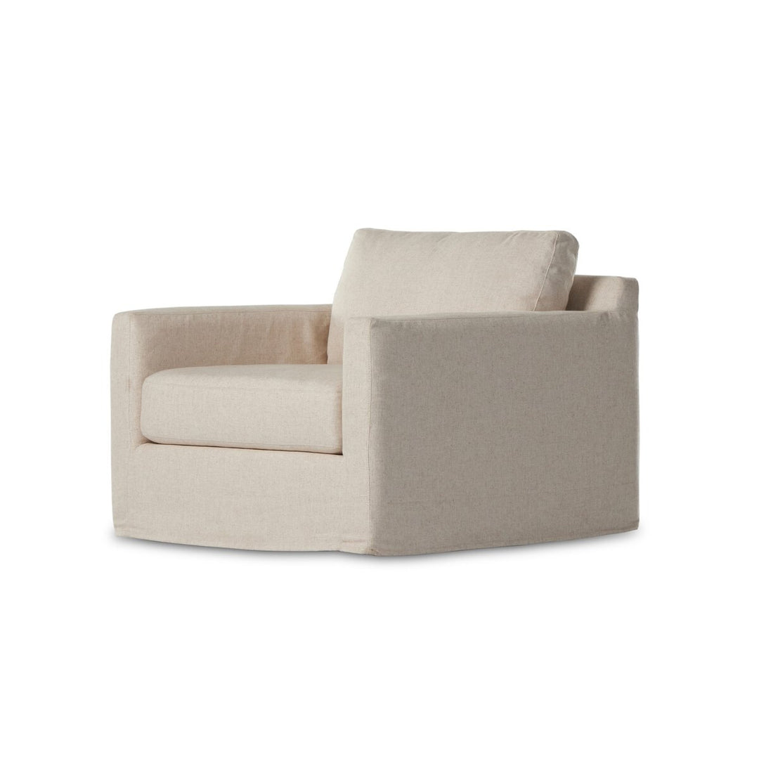 Princeton Slipcover Swivel Chair - Evere Cream