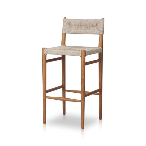 Lomas Outdoor Stool - Natural Teak-Four Hands-FH-237996-001-Stools & OttomansBar-4-France and Son