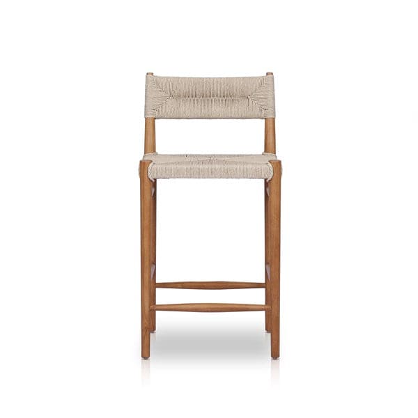 Lomas Outdoor Stool - Natural Teak-Four Hands-FH-237996-002-Stools & OttomansCounter-3-France and Son