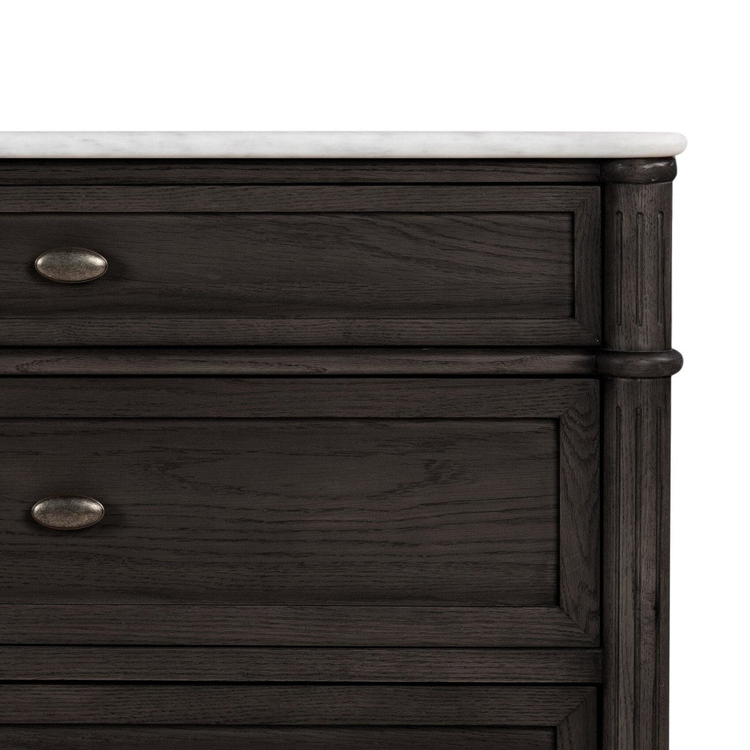 Langley 6 Drawer Dresser - Distressed Black Oak