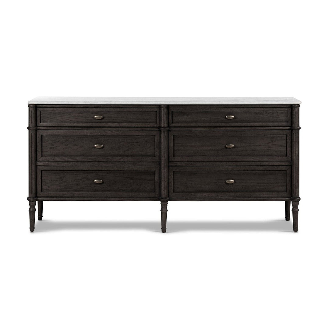 Langley 6 Drawer Dresser - Distressed Black Oak