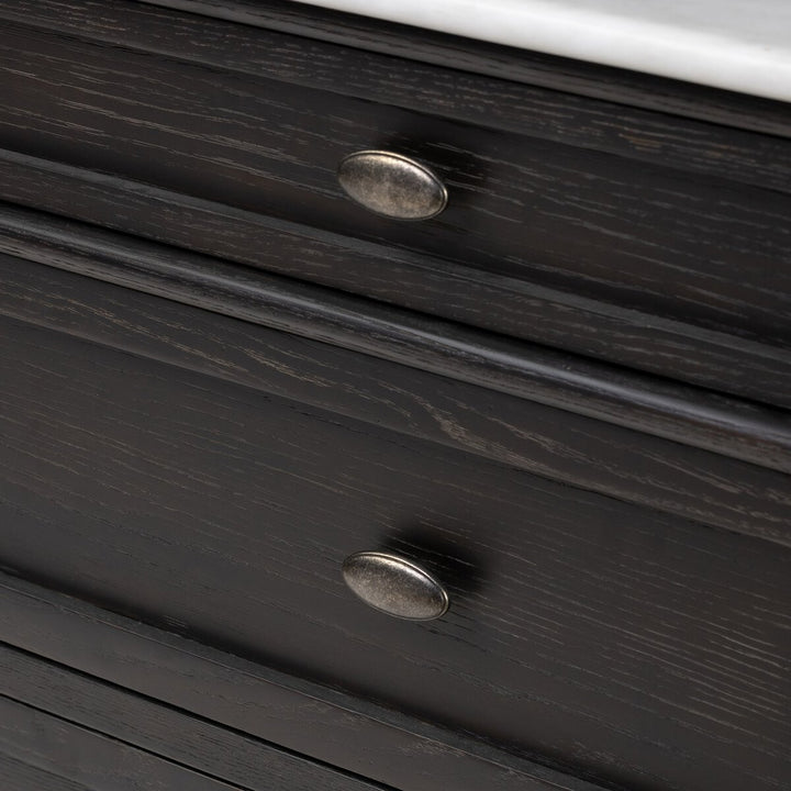 Marseille Chest - Distressed Black Oak W/ Polished White