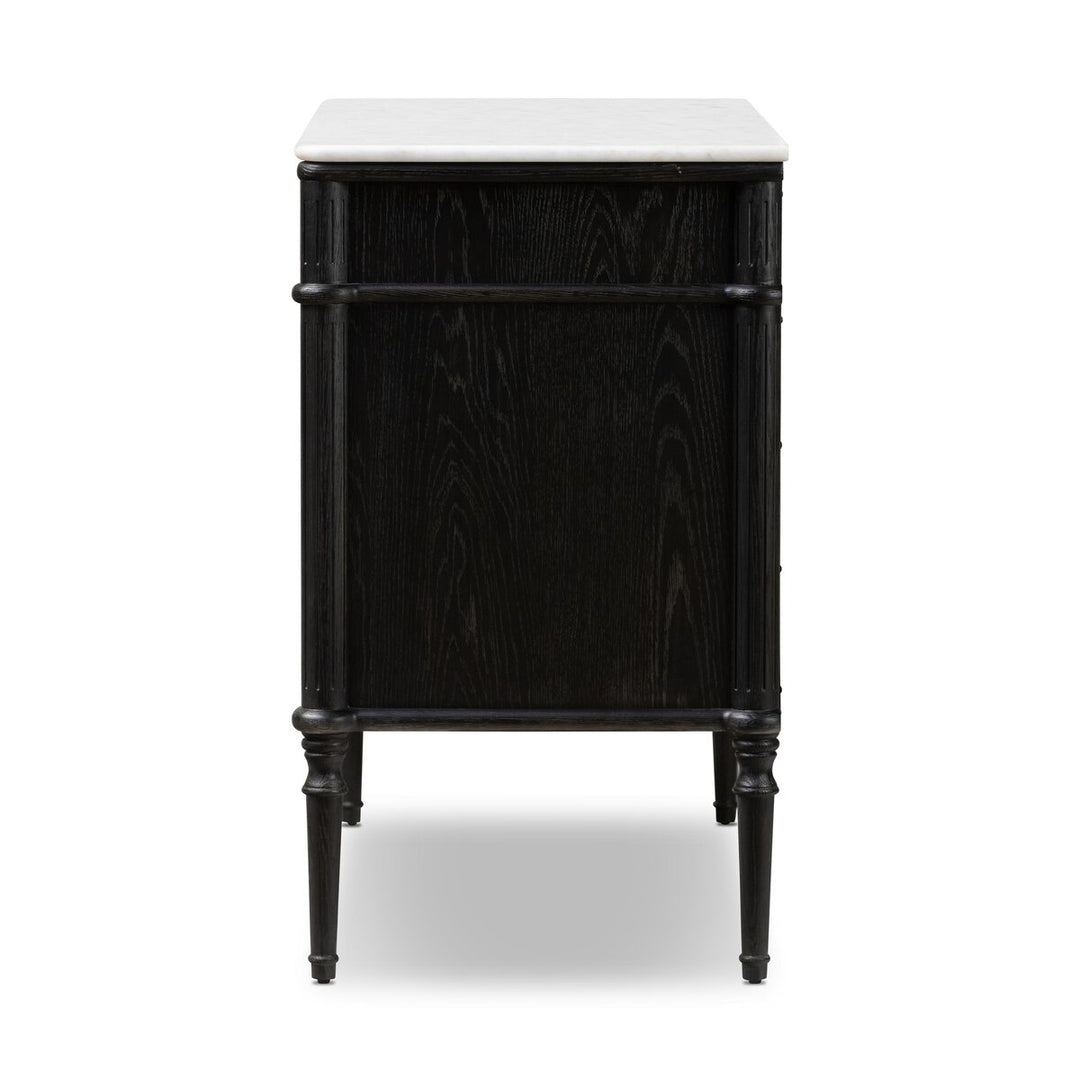 Marseille Chest - Distressed Black Oak W/ Polished White